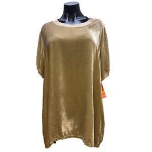 Johnny Was Velvet Blouse Pullover Sand Color M
